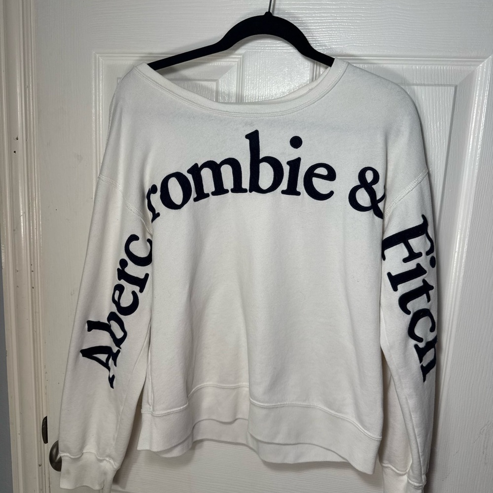 Abercrombie & Fitch White Crew Neck Sweater